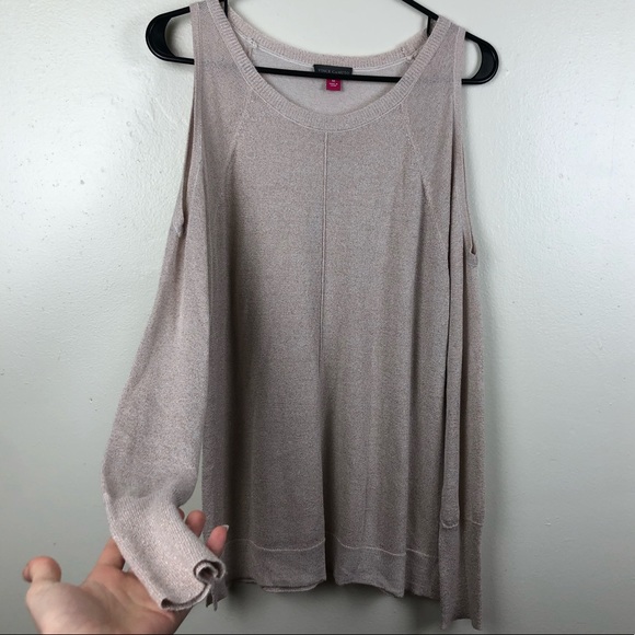 Vince Camuto Cream Open Shoulder Sweater - Picture 2 of 6